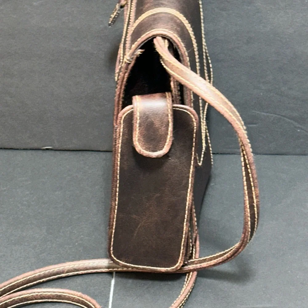 🔥🔥 Vintage-Style Brown Leather Crossbody Bag – Excellent Condition🔥🔥
